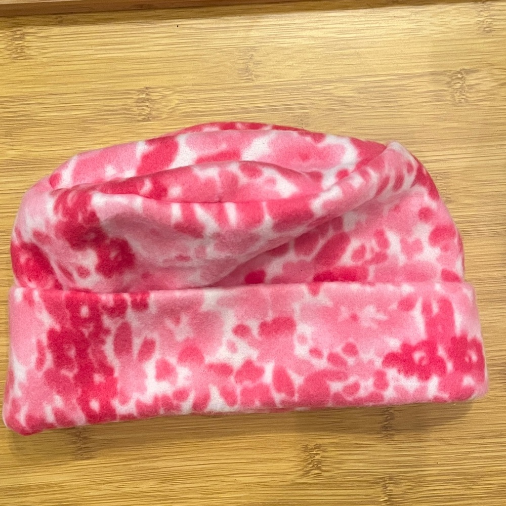 Pink Floral Fleece Bucket Hat